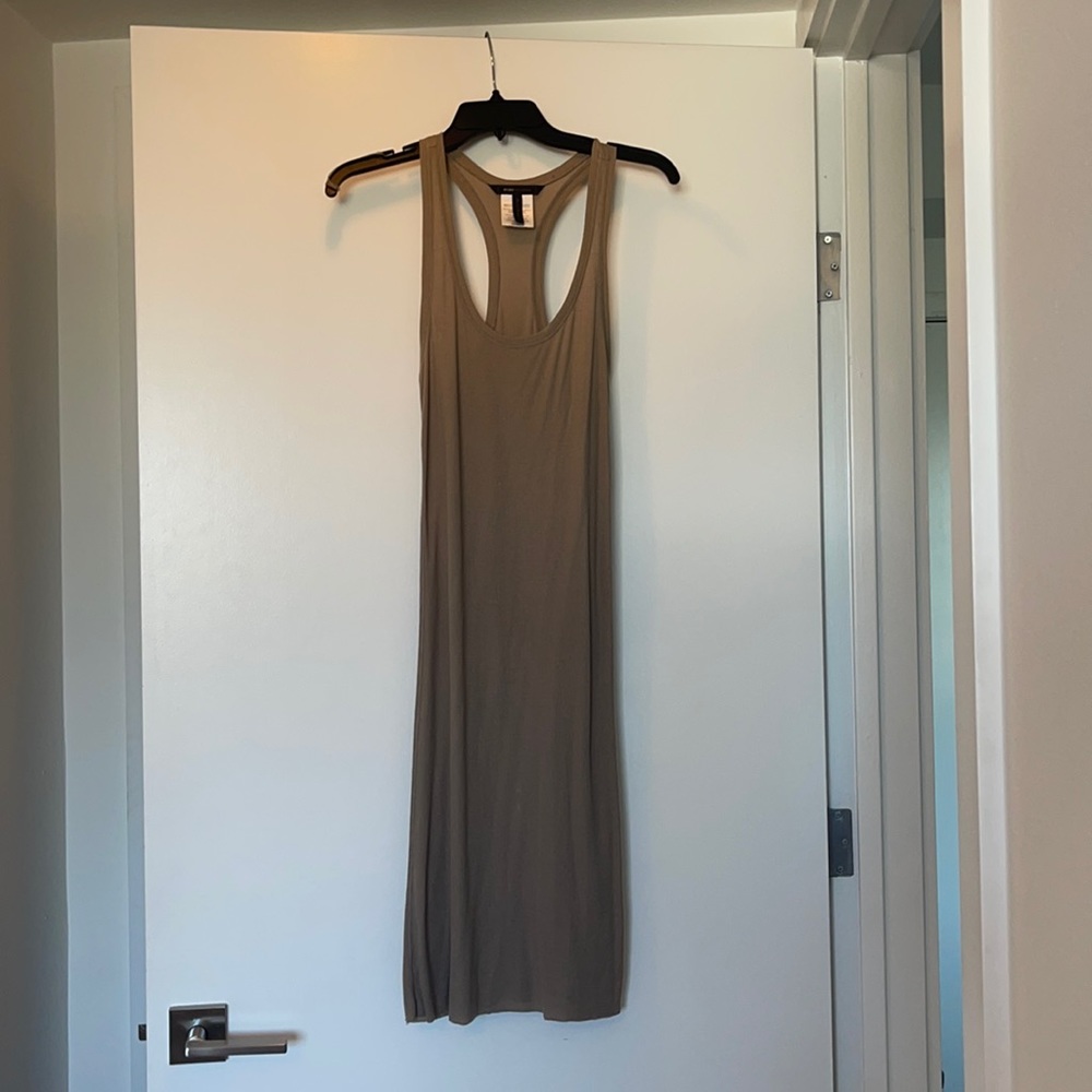 Beige BCBG Maxazria Racer back Maxi Dress